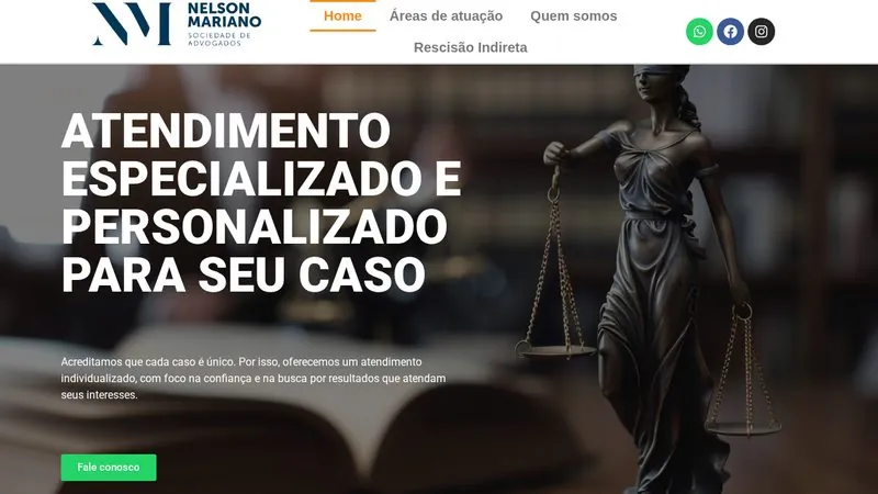 Print do site Nelson Mariano Sociedade de Advogados